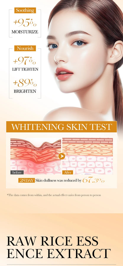 BIOAOUA Rice Whitening Skin Care Set, facial cleanser+toner+essence+lotion+cream,Brightning Htdrating Serum,Women skin care