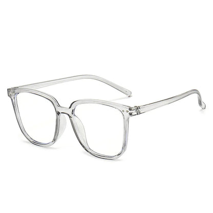Minimalist Square Blue Light Blocking Glasses Personality Rivets Plain Face Slimming Unisex Clear Glasses 1962