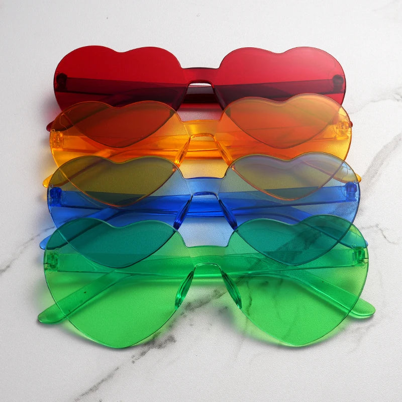 Clearance_Free shipping 2023 Candy color heart shape ocean personality Frameless Children's Sunglasses Fashion Candy Love Sungla
