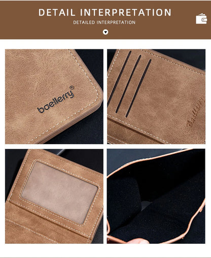 Baellerry Wallet for Men PU Leather Front Pocket Minimalist Money Clip Travel Essentials