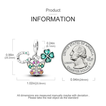 Colorful 925 Silver Plated Butterfly Zircon Charm Bead For Diy Bracelets