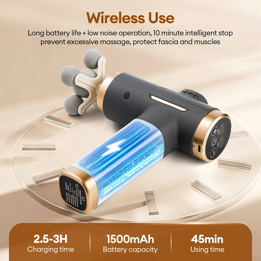 11-IN-1 Electric Massage Gun 99 Level Powerful Fascia Gun High-Frequency Vibration Body Massage Gun Arms Leg Muscle Masajeador