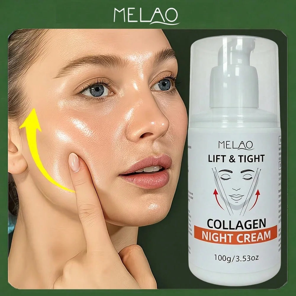MELAO Lift & Tight Collagen Night Cream, Facial Moisturizer, Lifting Tightening Face Cream to Reduce Sagging & Smooth Wrinkles