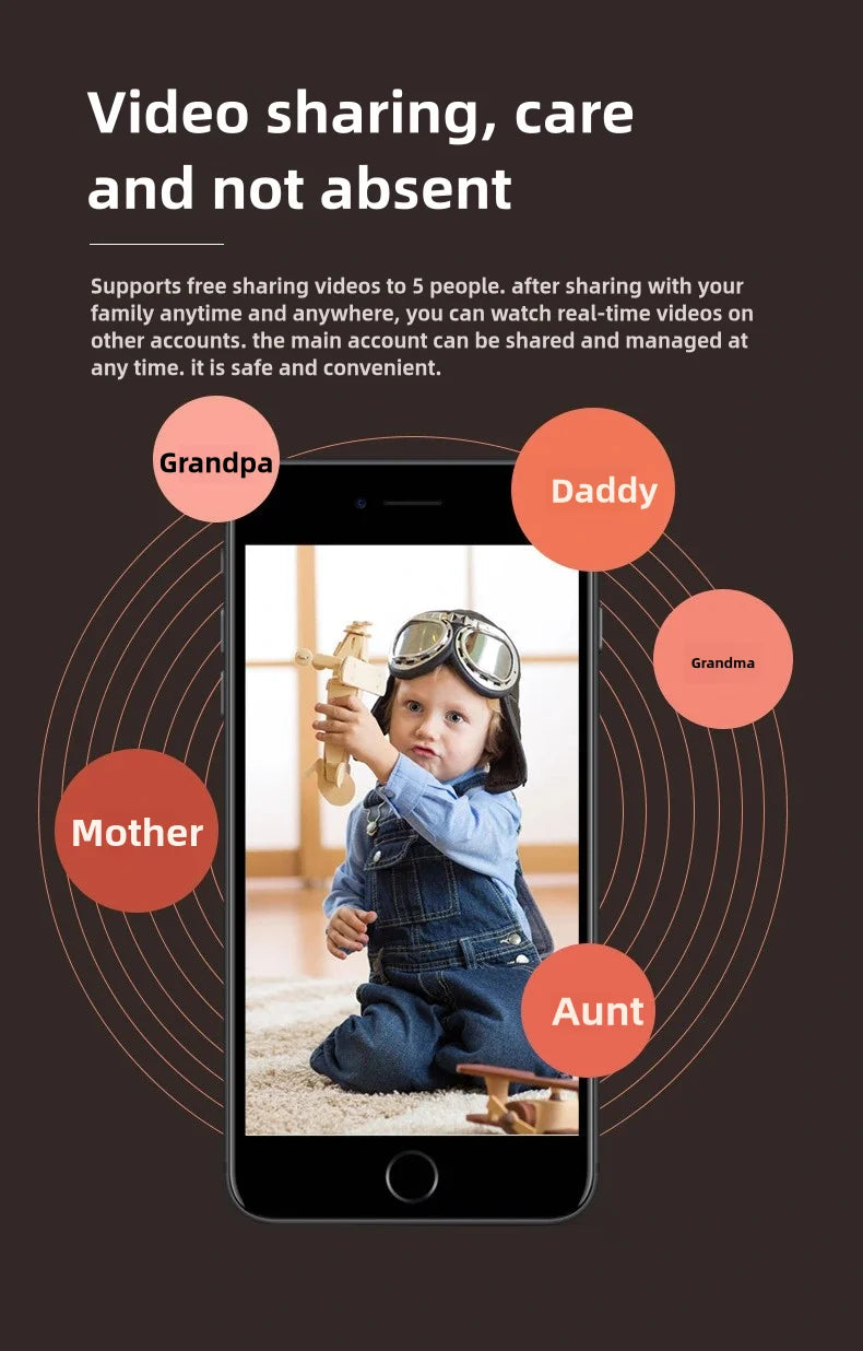 5MP PTZ WIFI IP Camera Wireless Home Security Robot Camera 360° Two Way Audio Auto Tracking Invisible Lens Indoor Baby Monitor