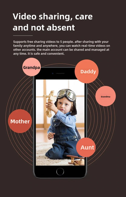 5MP PTZ WIFI IP Camera Wireless Home Security Robot Camera 360° Two Way Audio Auto Tracking Invisible Lens Indoor Baby Monitor