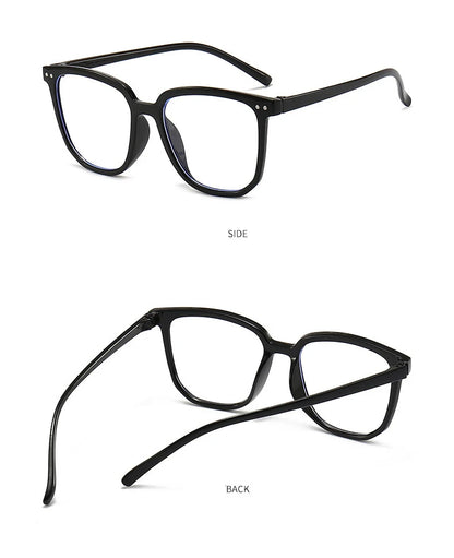 Minimalist Square Blue Light Blocking Glasses Personality Rivets Plain Face Slimming Unisex Clear Glasses 1962