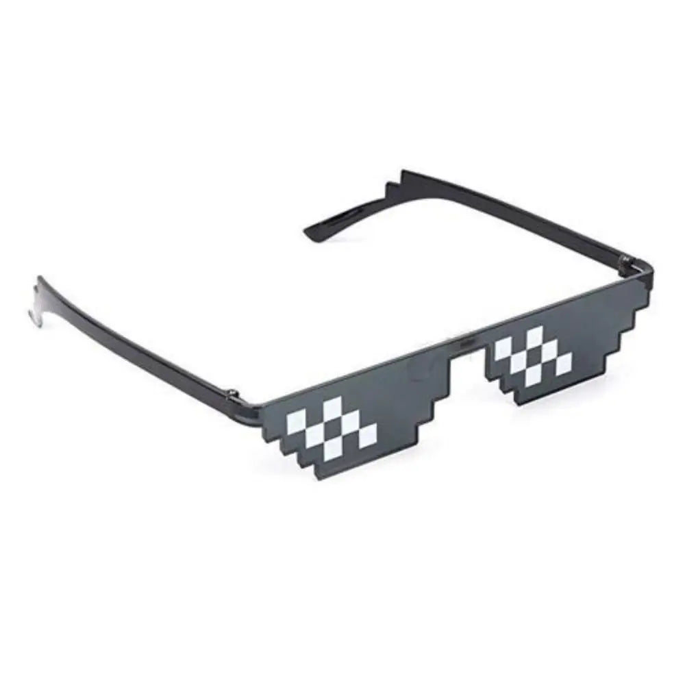 2Pcs Mosaic Sunglasses Cool Party Vintage Shades Eyewear For Men Pixelated Sunglasses Funny Women Glasses