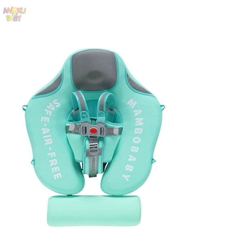 Non-inflatable Baby Floats with Tailboard for 3-24 Months Adjustable Pool Floats for Children Soft Infant Float Pool with Canopy