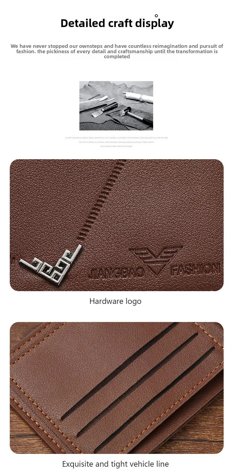 Men's wallet, leather short multiple card holder, wallet, credit card, ID card holder, casual men's business men's double fold