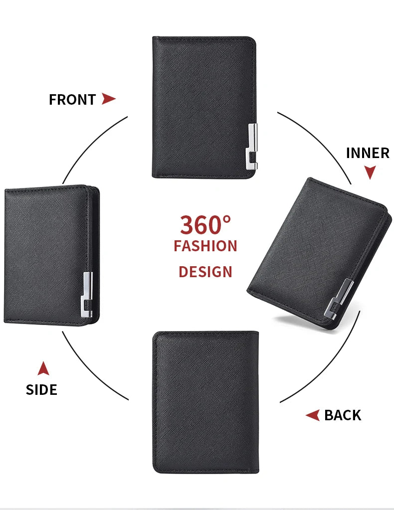 Men's Mini Ultra-Thin Vertical Style Short Wallet with Multiple Card Slots Credit Card Holder Youth Compact Wallet