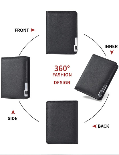 Men's Mini Ultra-Thin Vertical Style Short Wallet with Multiple Card Slots Credit Card Holder Youth Compact Wallet
