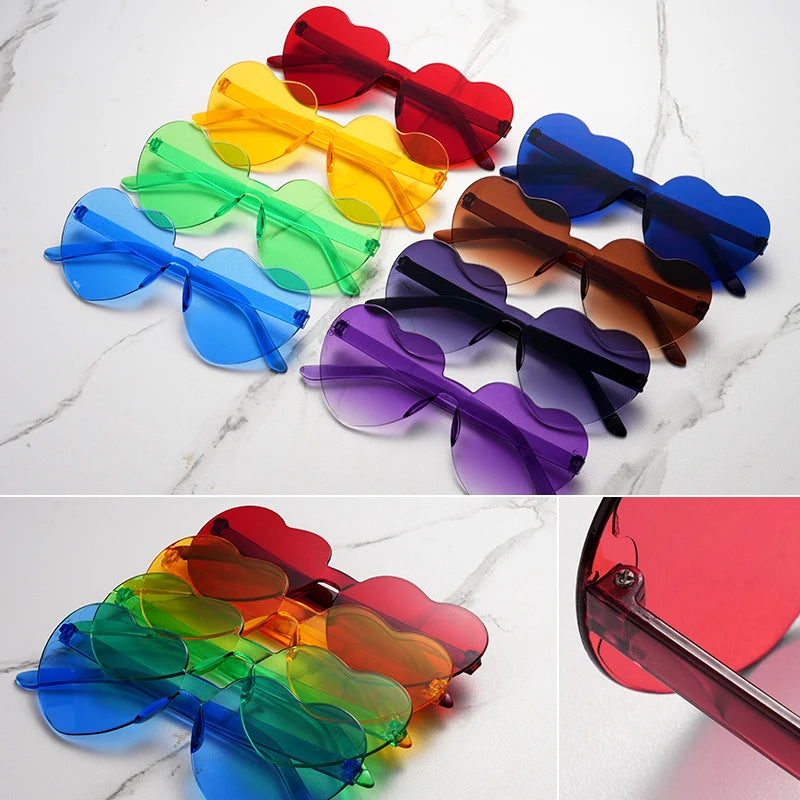 Clearance_Free shipping 2023 Candy color heart shape ocean personality Frameless Children's Sunglasses Fashion Candy Love Sungla