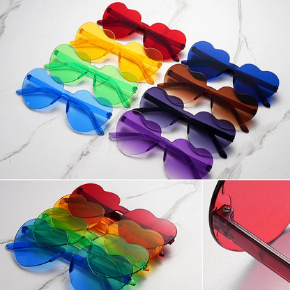 Clearance_Free shipping 2023 Candy color heart shape ocean personality Frameless Children's Sunglasses Fashion Candy Love Sungla