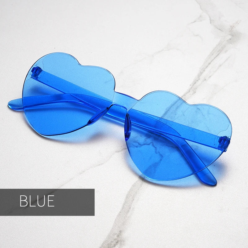 Clearance_Free shipping 2023 Candy color heart shape ocean personality Frameless Children's Sunglasses Fashion Candy Love Sungla