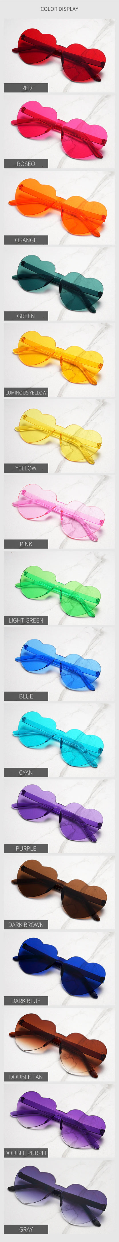 Clearance_Free shipping 2023 Candy color heart shape ocean personality Frameless Children's Sunglasses Fashion Candy Love Sungla