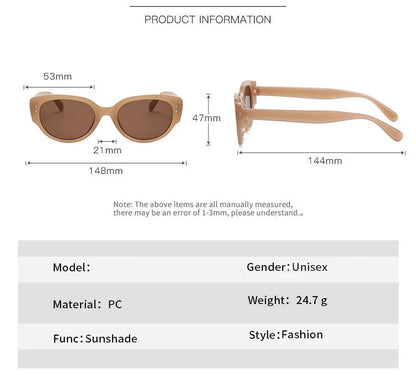 Vintage Black-framed Unique Plain Face-shaped Sunglasses With Cat-eye Round Lenses, Slimming Effect For Oval Face Women 18153