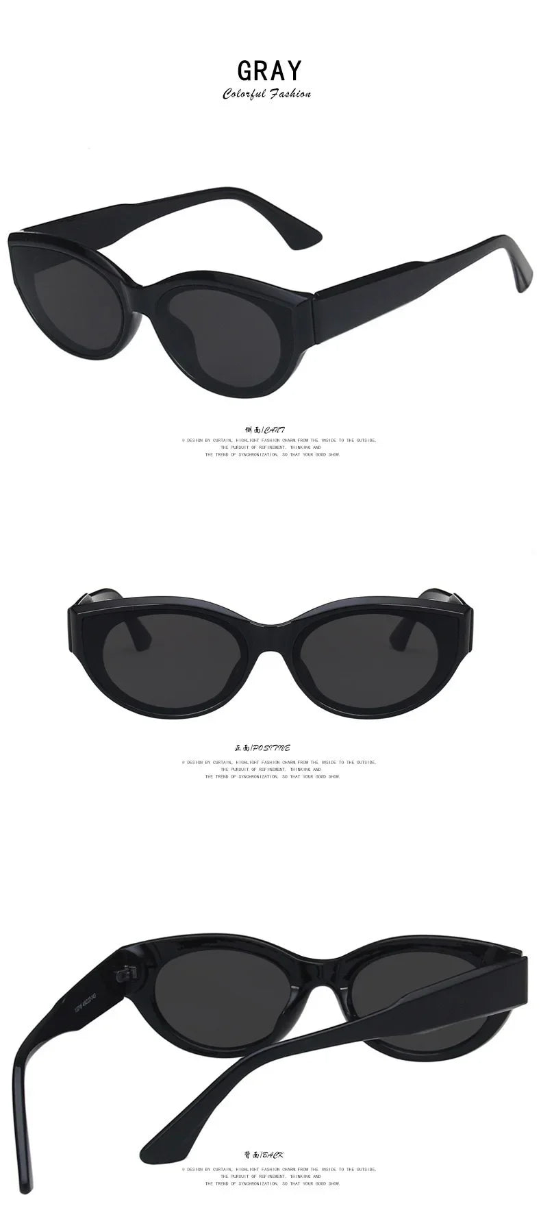 Vintage Cat Eye Sunglasses for Women Elliptic Square Oval Fashion Shades Trendy Female Outdoor Eyewear