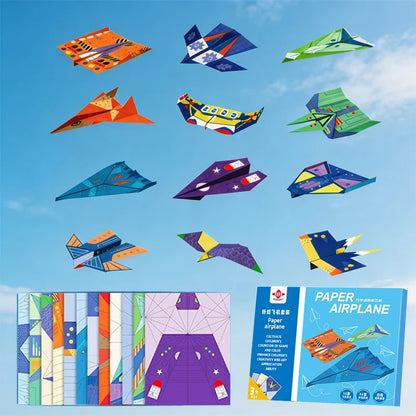 36 Sheets Kids Paper Airplane Origami Kit STEM Educational DIY Craft Toy Set Fun Parent-Child Activity Birthday Party Favor Gift