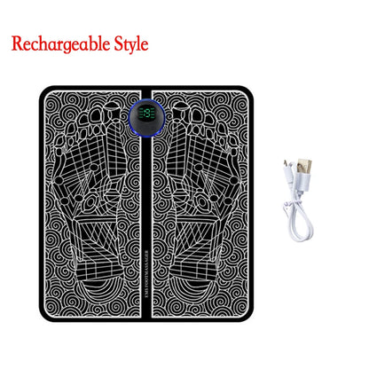 Remote Controller Rechargeable EMS Foot Massager Pad, Portable Electric EMS Muscle Stimulation Massage Mat Relief Pain Relax