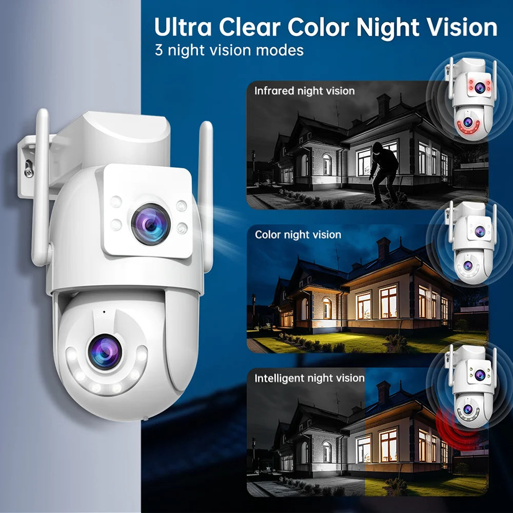 Jooan 4K 8MP HD Wifi PTZ Camera Outdoor 5G Wifi Dual Lens Security IP Cameras 5X Zoom AI Tracking ONVIF CCTV Surveillance Camera
