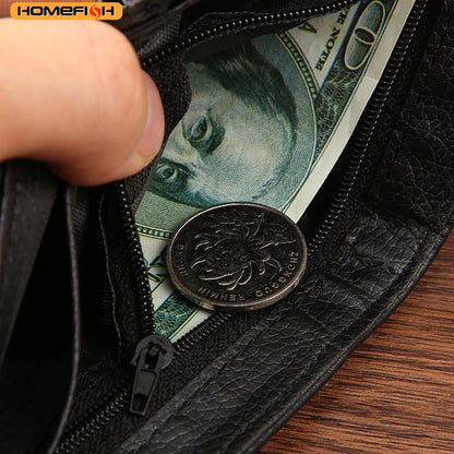 HOMESIFH Men Wallets Leather Zipper Purse Man Slim Card Horders Quality Male Short Multi-card Wallet Coin Pocket Purse