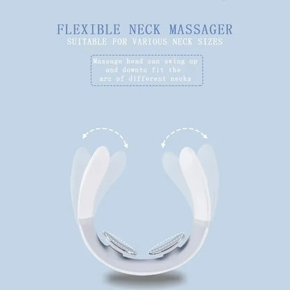 F2 Rechargeable Neck Massager Portable Neck Massage Device with Vibration for Shoulder Muscle Relaxation Home Office Use