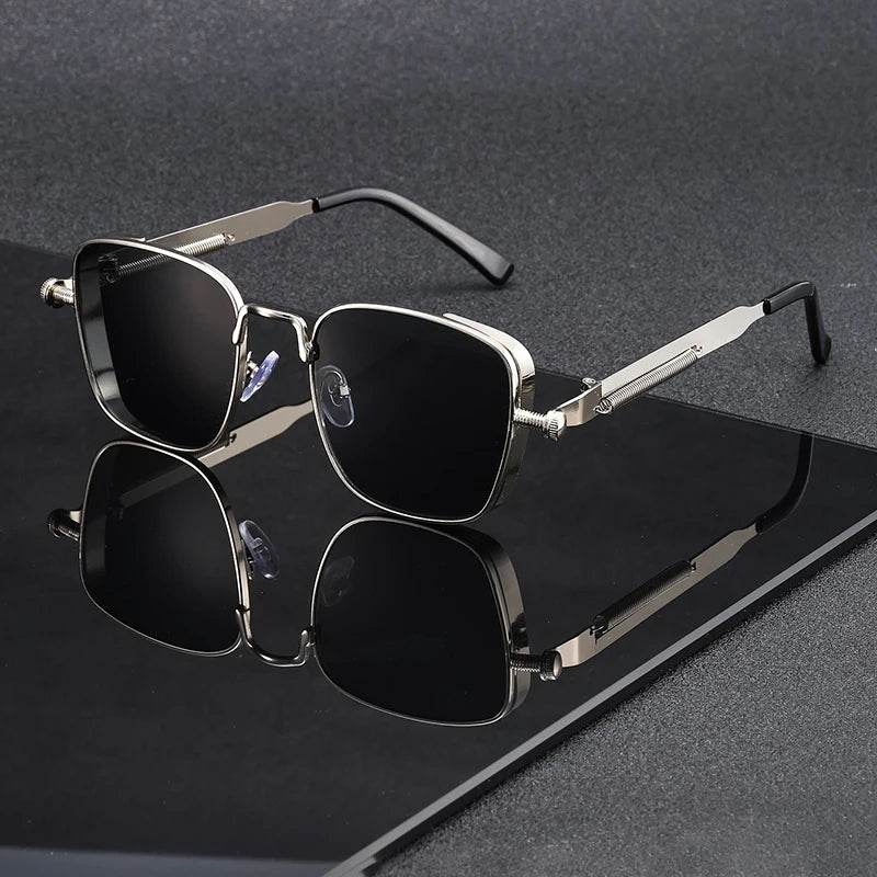 Fashionable Punk-Style Square Thick-Framed Trendy Sunglasses, Suitable for Daily Wear, Commuting, and Gift-Giving, Unisex and All Genders