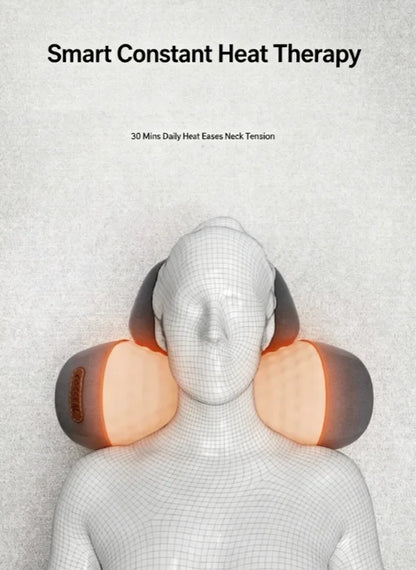 Portable U-Shape Cervical Massage Cushion Heat Vibration Neck Pillow for Travel Office Pain Relief