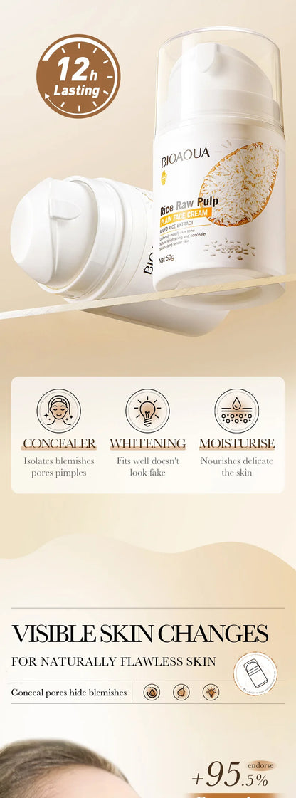 BIOAOUA Rice Raw Pure Non-Facial Cream Brightening and Rejuvenating Facial Brightening Cream