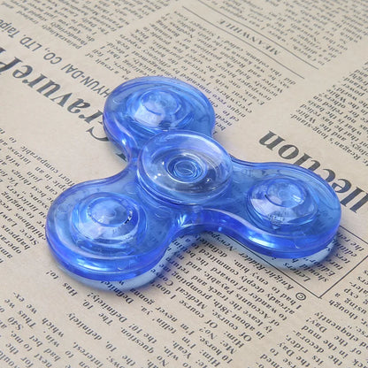 Fidget Spinner Crystal Luminous LED Light Hand Top Spinners Glow in Dark EDC Stress Relief Toys Kinetic Gyroscope for Children