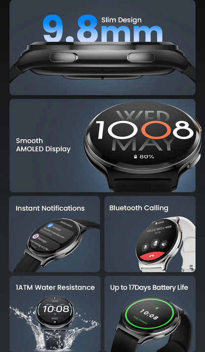 HAYLOU Solar Lite 2 Smartwatch 1.43'' AMOLED Display 24h Health Monitoring 150+ Sports Modes Voice Calling Smart Watch 1ATM