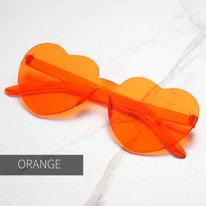 Clearance_Free shipping 2023 Candy color heart shape ocean personality Frameless Children's Sunglasses Fashion Candy Love Sungla