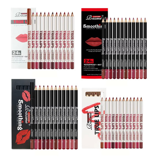 12 Piece Long Lasting Lipstick Set With Matte Lip Liner And Velvet Gloss