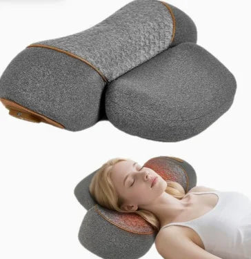 Portable U-Shape Cervical Massage Cushion Heat Vibration Neck Pillow for Travel Office Pain Relief