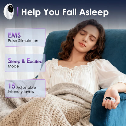 New Microcurrent Sleep Aid Device EMS Sleep Aid Machine Sleep Instrument for Insomnia Stress Anxiety Relief Palm Pulse Massager