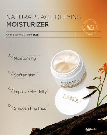 LAIKOU Snail Face Cream Hyaluronic Acid Moisturizing Cream Smoothing & Nourishing Serum Day Cream for Face Skin Care Products