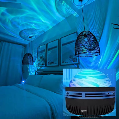 Galaxy Star Projector Night Light 7-Color Water Ripple and Aurora | ৭-রঙের গ্যালাক্সি স্টার প্রজেক্টর নাইট লাইট