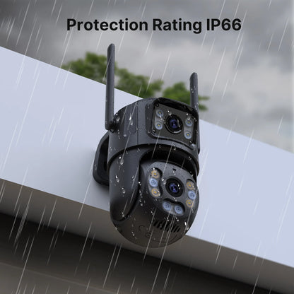 4K 8MP HD Wifi PTZ Camera Outdoor 4MP Dual Lens Dual Screen AI Auto Tracking IP Camera CCTV Audio Video Surveillance P2P iCSee