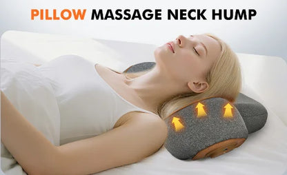 Portable U-Shape Cervical Massage Cushion Heat Vibration Neck Pillow for Travel Office Pain Relief