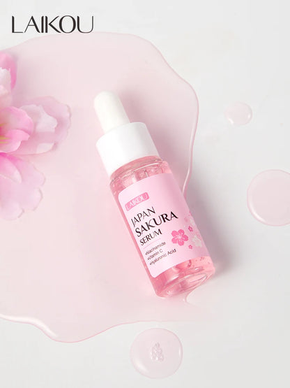 LAIKOU Japan Sakura Serum 17ml Tighten Pores Moisturizing Balance Skin Tone Brightening Facial Essence
