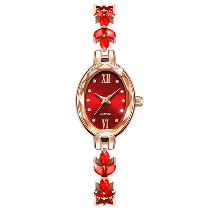 UTHAI V22 Women's Watches Light Luxury Diamond Inlaid Female Watch Waterproof Oval Ladies Fashion Quartz Bracelet Wristwatch
