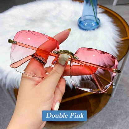 Frameless Sunglasses Y2K Gradient Fashion Korean Hip Pop Anti Ultraviolet Elegant Luxury Outdoor Travel Eyewear Women Unisex
