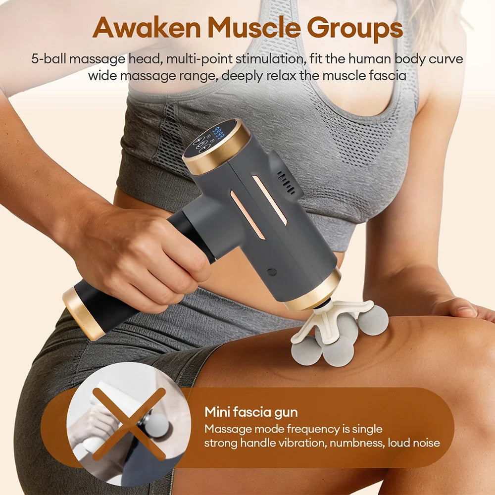 11-IN-1 Electric Massage Gun 99 Level Powerful Fascia Gun High-Frequency Vibration Body Massage Gun Arms Leg Muscle Masajeador