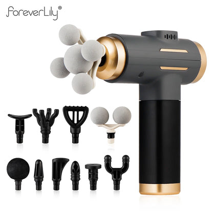 11-IN-1 Electric Massage Gun 99 Level Powerful Fascia Gun High-Frequency Vibration Body Massage Gun Arms Leg Muscle Masajeador