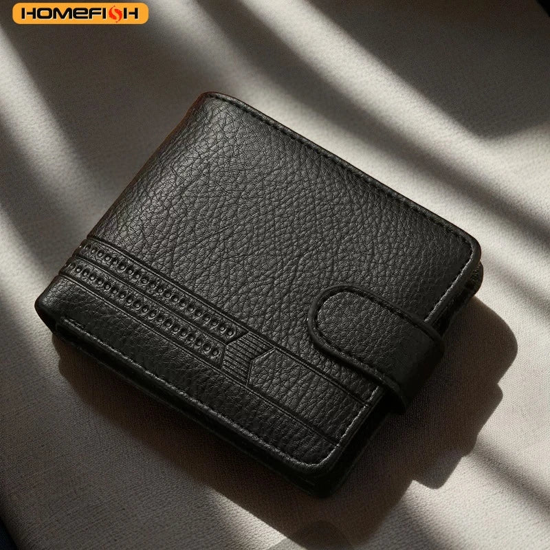 HOMESIFH Men Wallets Leather Zipper Purse Man Slim Card Horders Quality Male Short Multi-card Wallet Coin Pocket Purse
