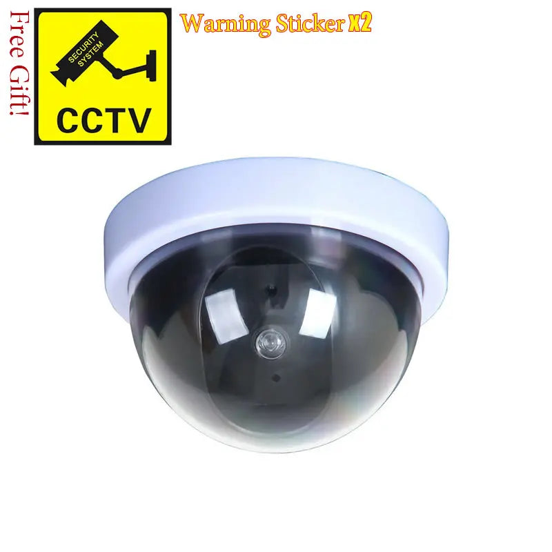 New Red Flashing LED Light Black/White Dummy Conch Camera Home Office Surveillance Security System Fake CCTV Security Camera