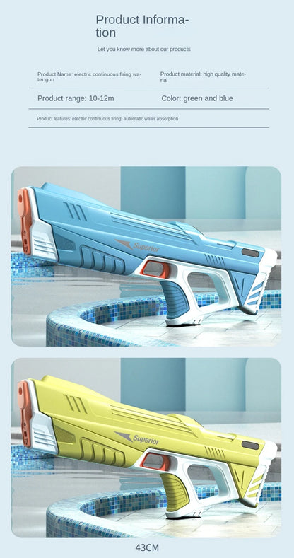 Full  Automatic Electric Water Gun Toys 43cm Portable Children Adult Summer Beach Outdoor Fight Fantasy Toys for Boys Kids Game
