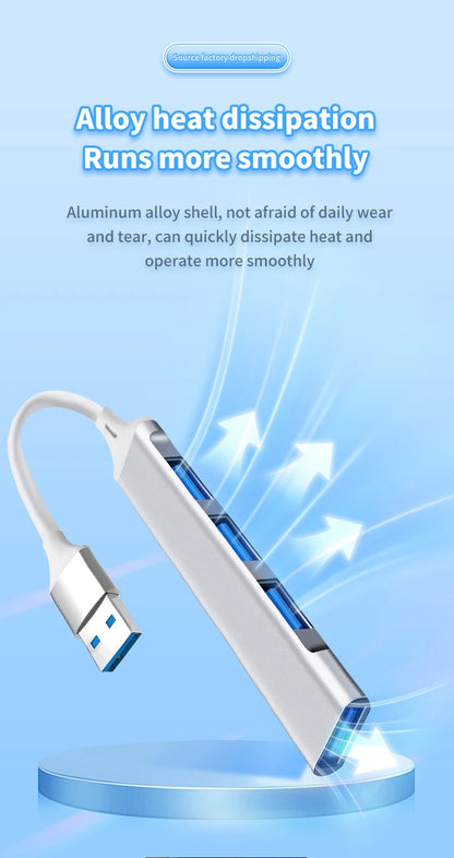 4 In 1 USB C Hub 3.0 Multiport OTG Adapter Type C Splitter For Laptop Phone