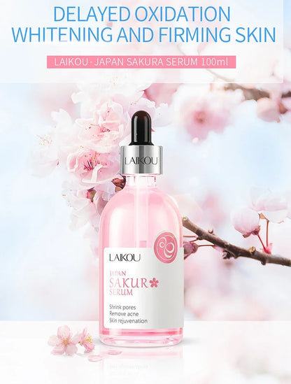 LAIKOU Cherry Blossom or Rose Essence Solution Moisturizing Facial Care Brighten Tighten Hydrating Repair Soothe Soften 100ml