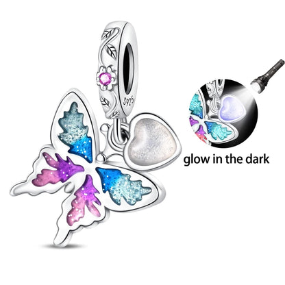 Colorful 925 Silver Plated Butterfly Zircon Charm Bead For Diy Bracelets